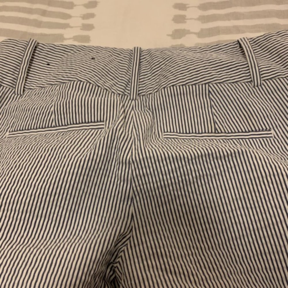 Ann Taylor Loft Marissa Cropped Petite pant; size 2; light gray and white stripe - Picture 3 of 9